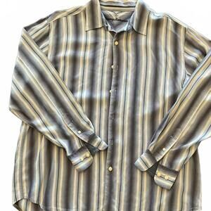 Tommy Bahama Slate Blue Silk Button Up Dress Shirt